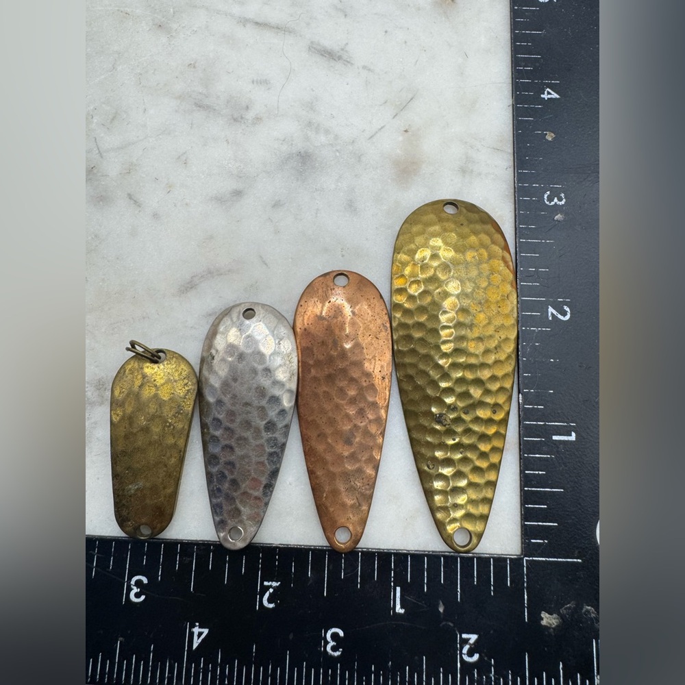 VTG lot of Hammered Spoon Lures - Jensen/Aero Made in USA 4 pieces